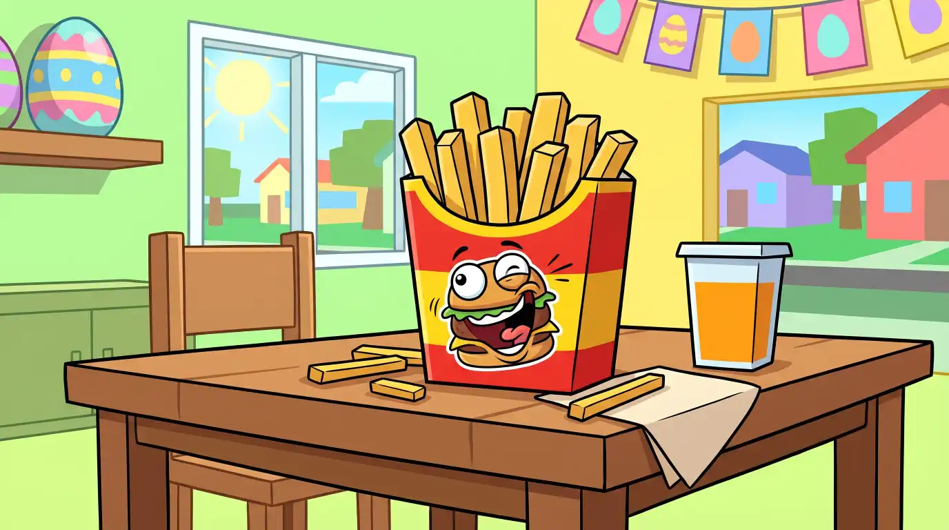 Pakje friet met Burger Barn easter egg in Brookhaven verborgen kamer - tweede geheime kamer
