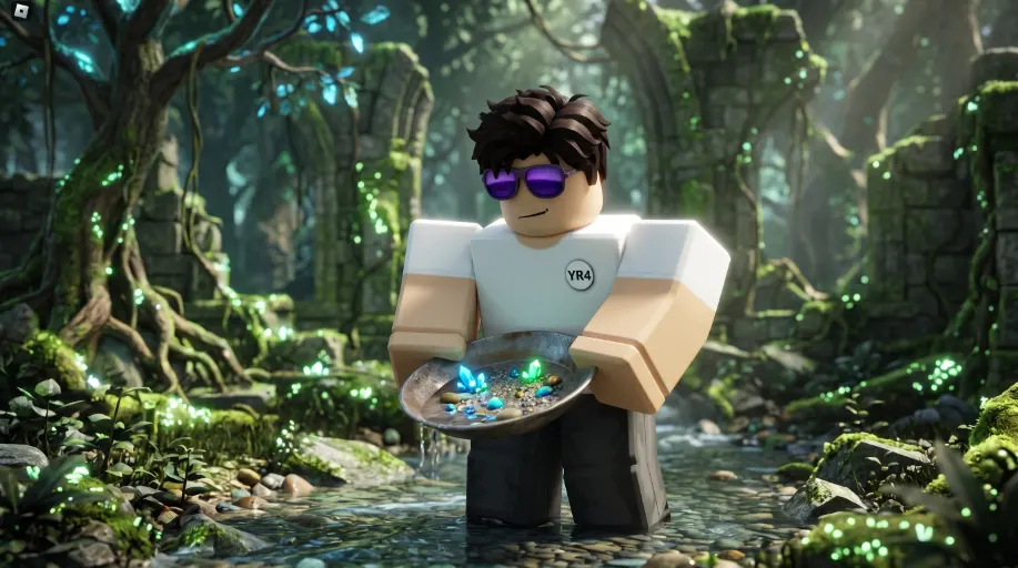 Panning voor gems in een stream near enchanted moss-covered ruins - Prospecting strategy
