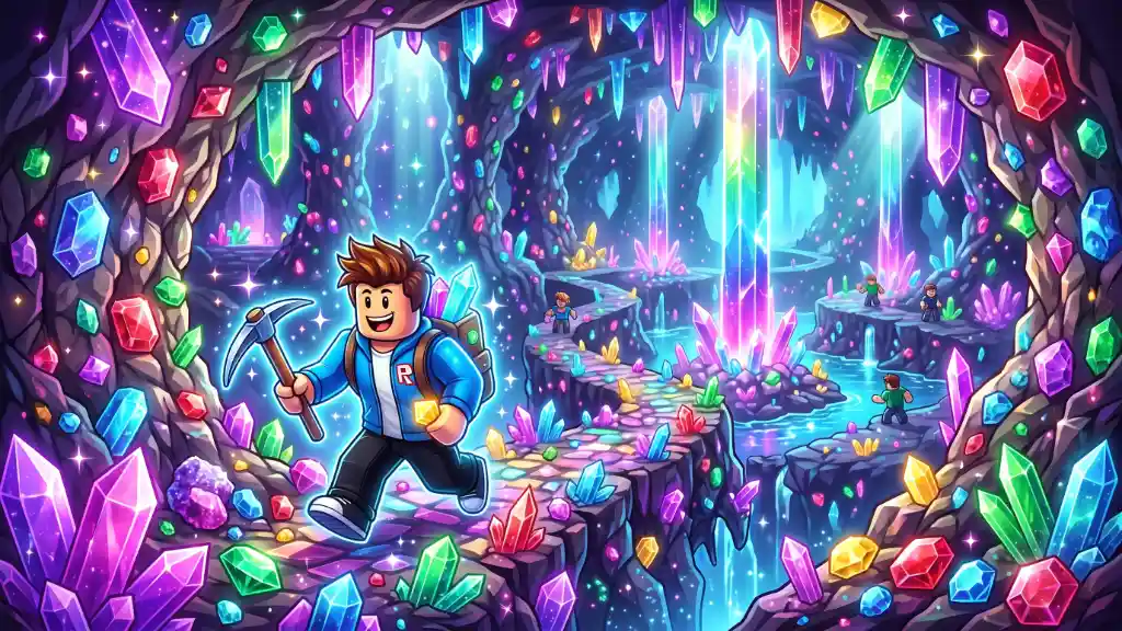 Crystal Caverns quest in Roblox Prospecting