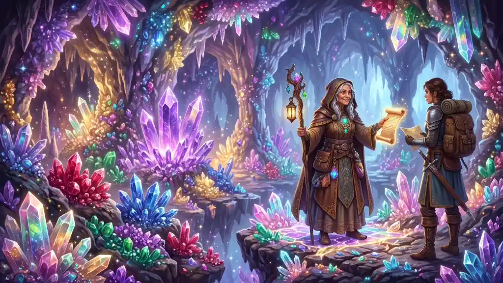 Crystal Caverns quest beloningen in Prospecting