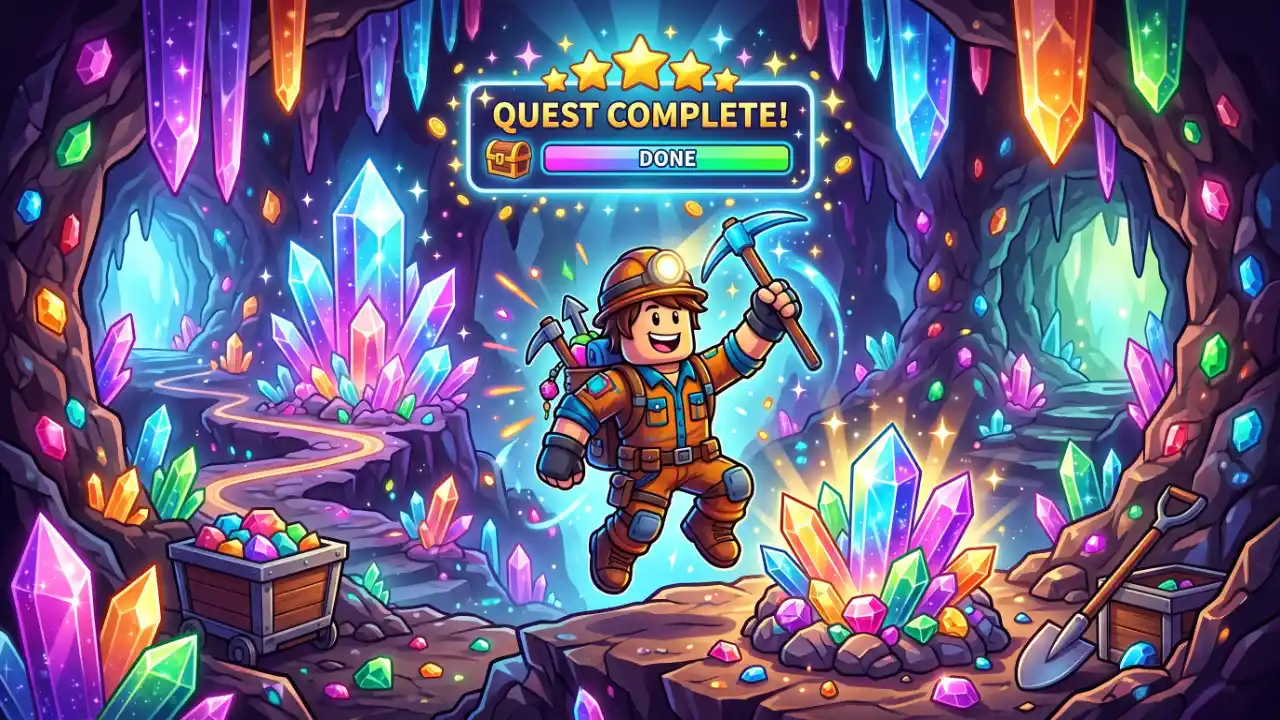 Quests Crystal Caverns Prospecting: Gids 2026