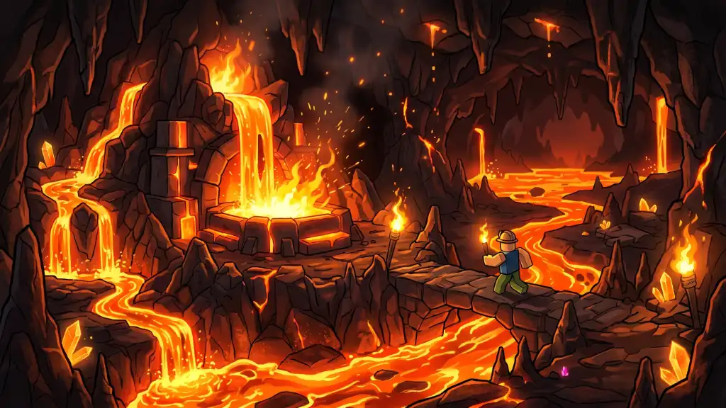 The Magma Furnace quest in Roblox Prospecting