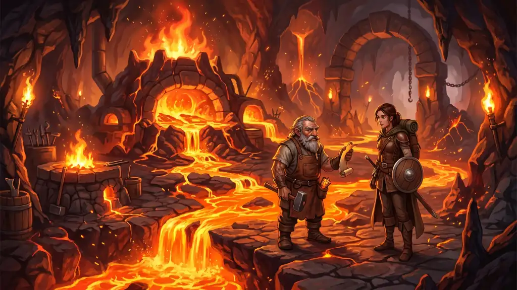 The Magma Furnace quest beloningen in Prospecting