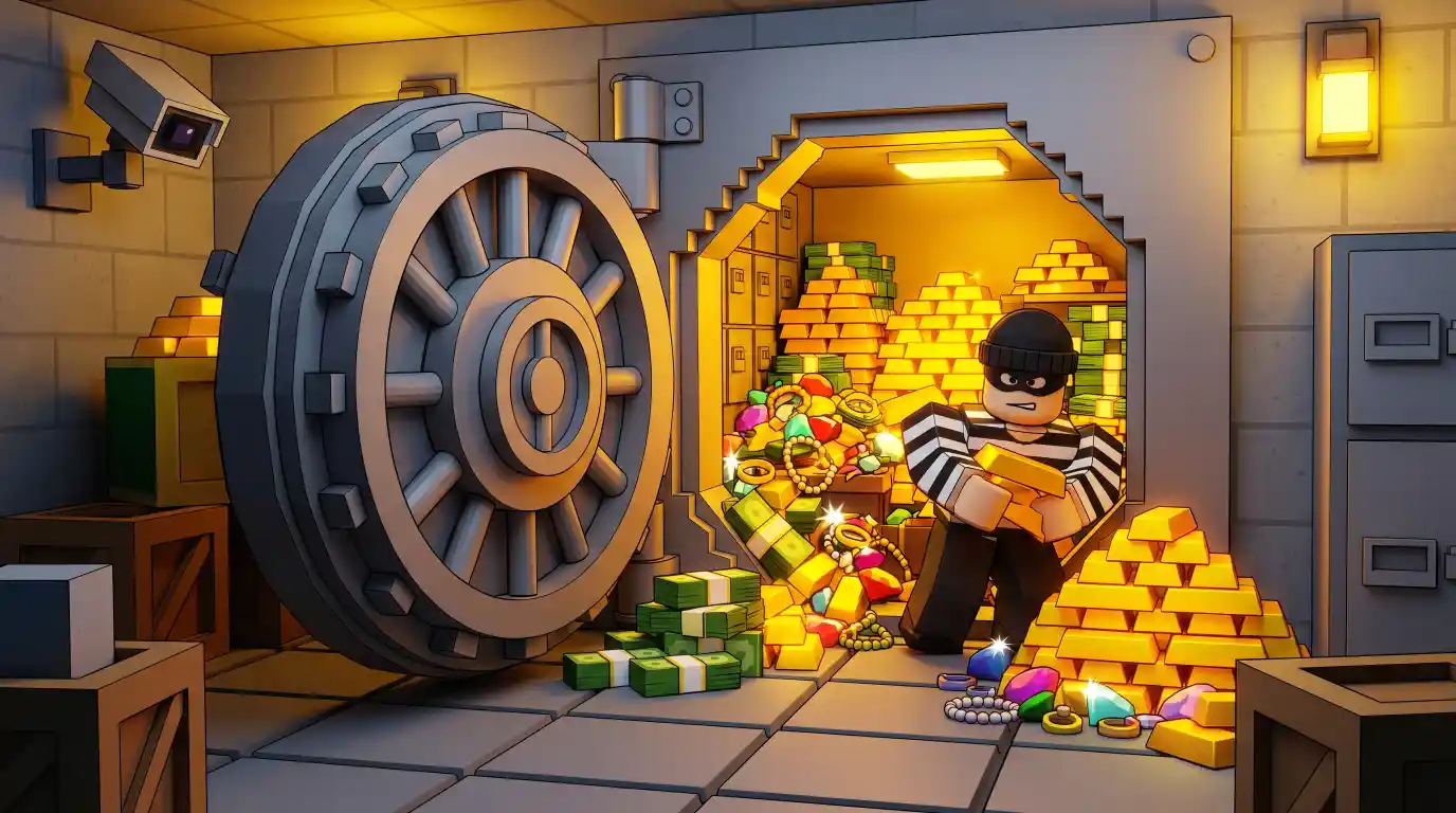 Open bankkluis met goud en juwelen Brookhaven - Secret Vault interieur met schatten
