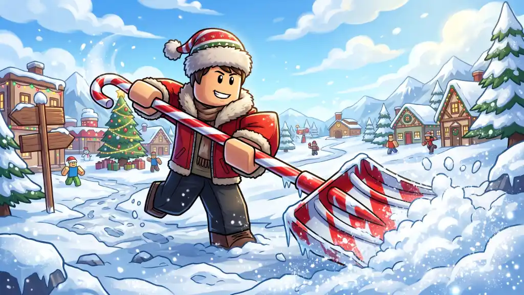 Candy Cane Shovel Prospecting in actie in Roblox Prospecting