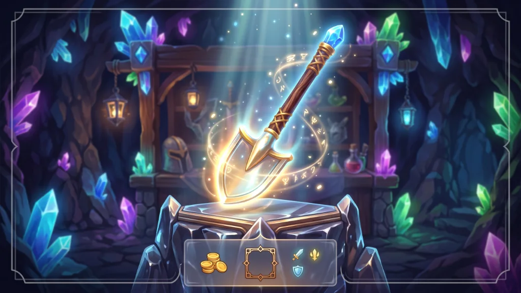 Divine Shovel Prospecting getoond in de shop in Prospecting
