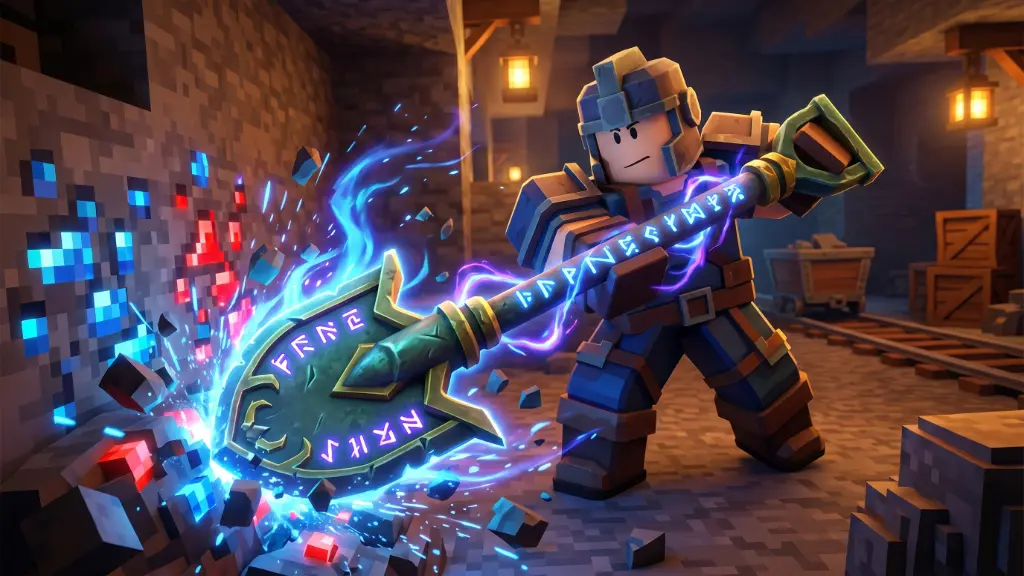 Earthbreaker Prospecting in actie tijdens het graven in Roblox Prospecting