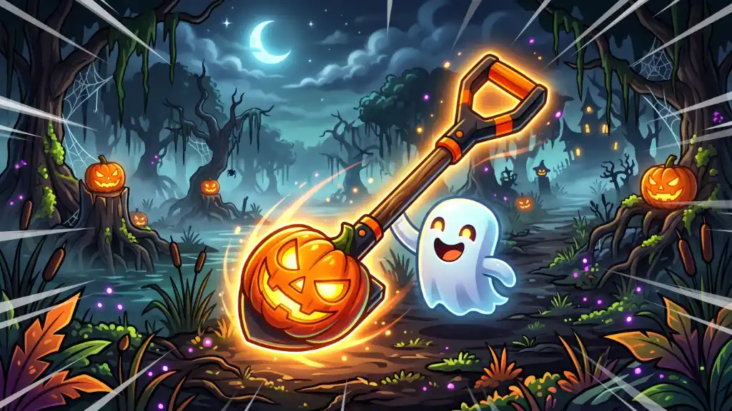 Pumpkin Shovel Prospecting in actie in Roblox Prospecting
