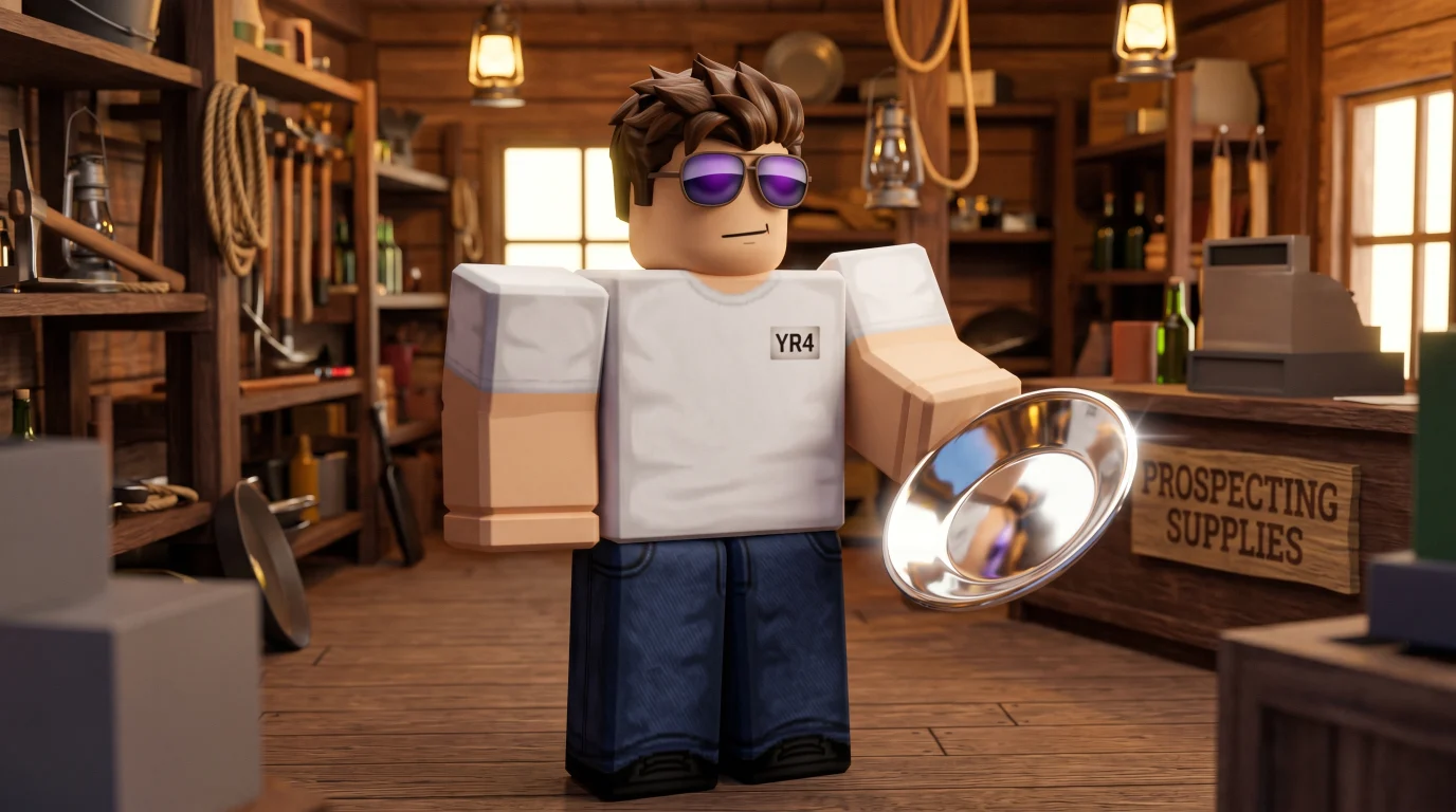 Silver Pan Prospecting - glanzende zilveren pan in Roblox Prospecting Town Store