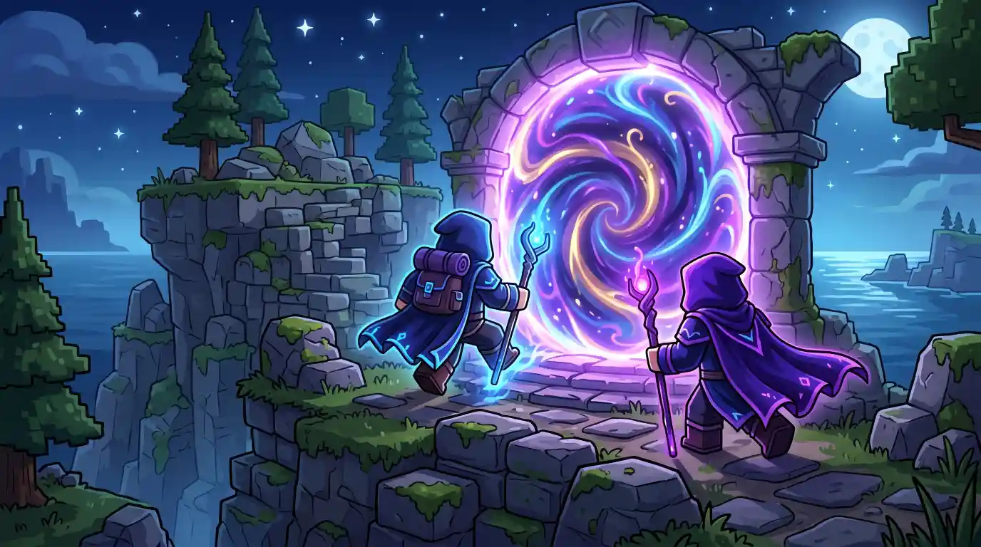 Interdimensional Traveler en Wanderer karakters door portaal - The Void NPCs Prospecting